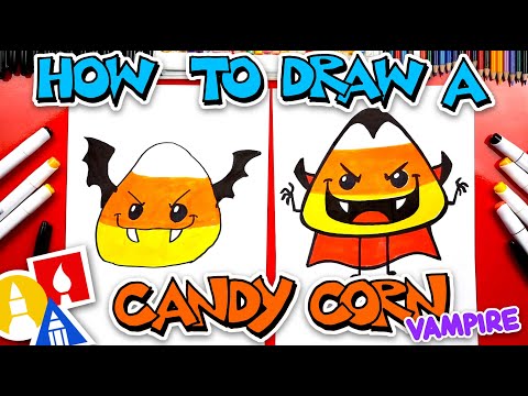 How To Draw A Candy Corn Bat Vampire For Halloween